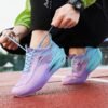 Lightweight Running Shoes Breathable Mesh Cushioned Sneakers (Purple Gradient)