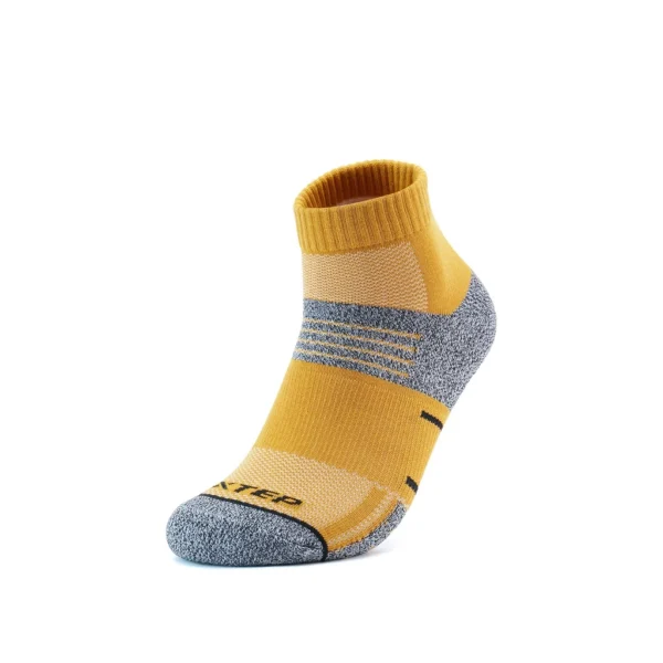 XTEP Men Running Socks Cotton Sports Socks Casual Comfort Training Socks 5 Packs (Black/Yellow)