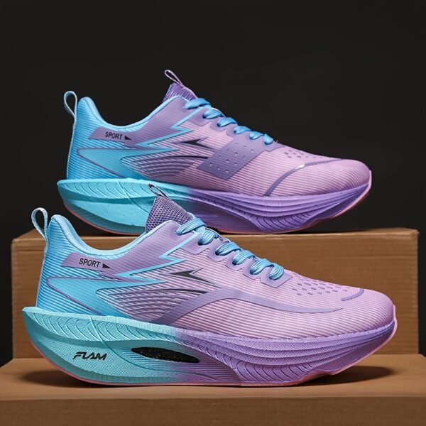 Lightweight Running Shoes Breathable Mesh Cushioned Sneakers (Purple Gradient)