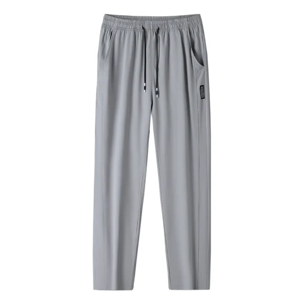 CHRLCK Men Running Pants Jogging Casual Summer Thin Sweatpants Quick Dry Ice Silk Straight Trousers Sports Gym Breathable Unisex