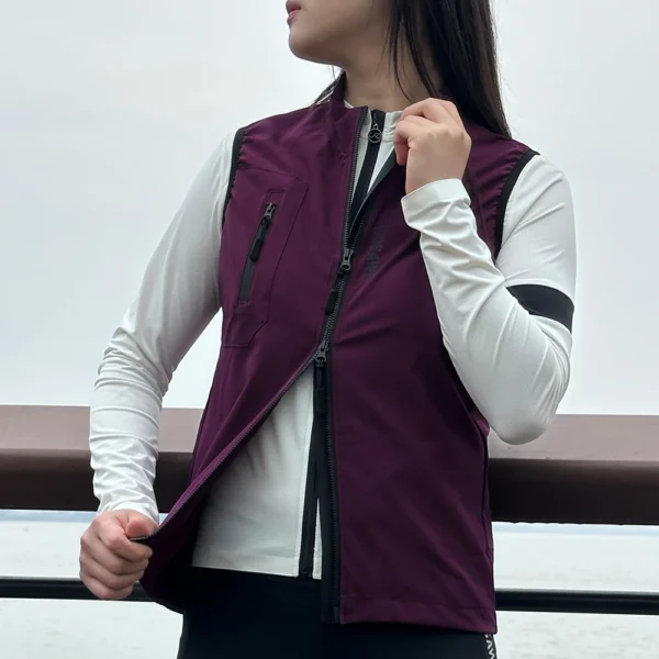 WOSAWE Women's Lightweight Bike Vest Windproof Vest Cycling Wind Gilet New Stretch fabric With Two Way Zipper