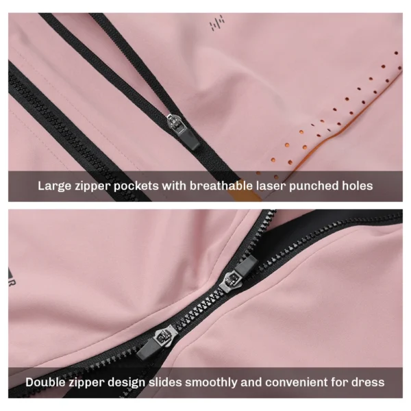 RION Cycling Vest Windproof Waterproof MTB Road Bike Vest Lightweight 10-25°C Pink
