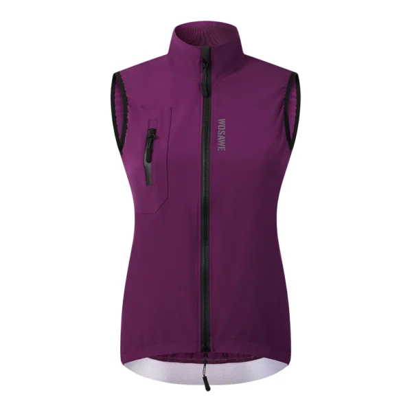 WOSAWE Women's Lightweight Bike Vest Windproof Vest Cycling Wind Gilet New Stretch fabric With Two Way Zipper
