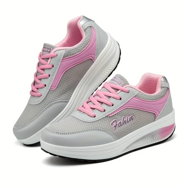 Women Platform Sneakers Breathable Mesh Lightweight Casual Walking Shoes